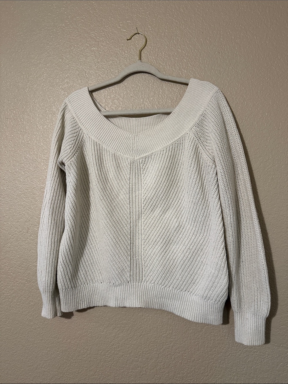 Classic Cream Knit Sweater - Women